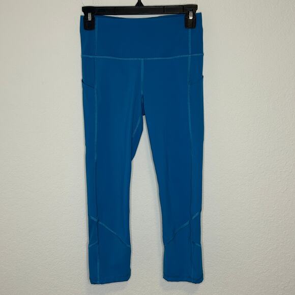 Lululemon Pace Rival High Rise Crop 22" Hawaiian Blue Sz 4 - Picture 1 of 9